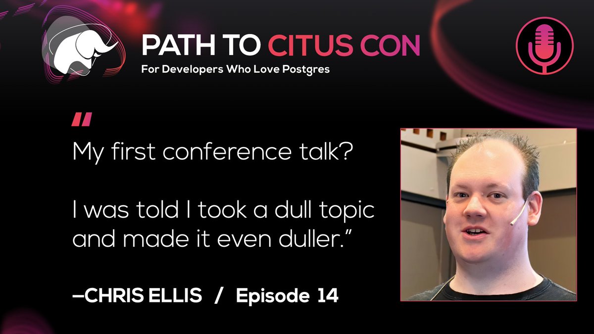 Before Chris Ellis joined us on the Path To Citus Con #podcast, I already knew he was an excellent #PostgreSQL speaker (I just saw him speak at @NordicPGDay & @pgDayParis) but was he always that way? 🎙️🎧 Check out Ep14 on becoming more expert in Postgres youtu.be/XeXpU61dG2Q?si…