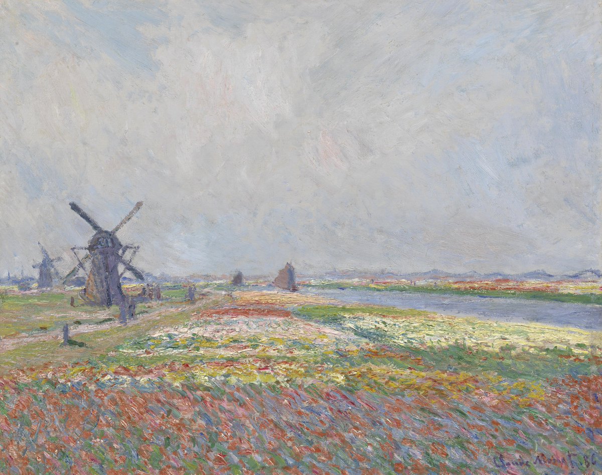 Tulip Fields near The Hague by Claude Monet, 1886. #flowers #tulips #monet