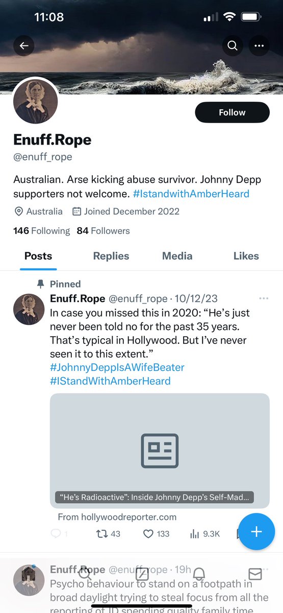 Report this douchebag @enuff_rope and block him or her now!😡 #IStandWithJohnnyDepp #AmberHeardIsALiar #AmberHeardIsAnAbuser #AmberHeardIsAHusbandBeater #JohnnyDeppWasFalselyAccused #JohnnyDeppWasFramed #JohnnyDeppWasWrongfullyAccused #JohnnyDeppIsInnocent #JusticeForJohnnyDepp