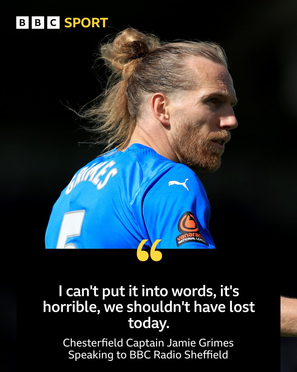LISTEN | Chesterfield Captain Jamie Grimes on the 1-0 loss to Wealdstone. Chesterfield have lost their last three games. 🎧👉 bbc.co.uk/sounds/play/p0… #Spireites | @BBCSheffield