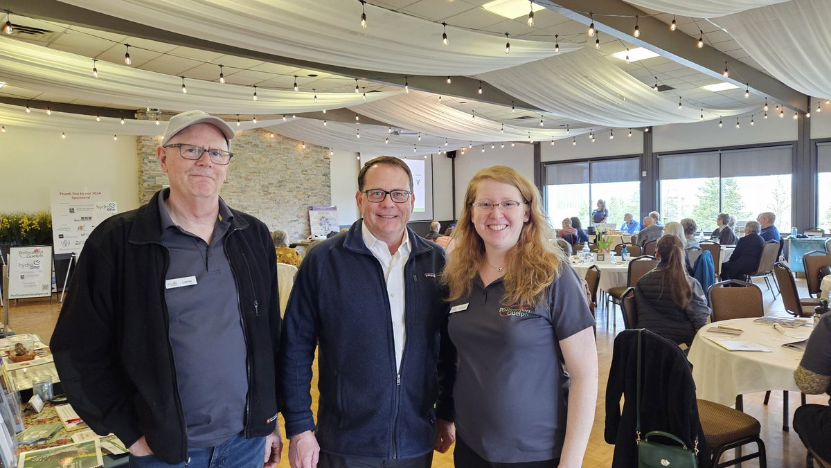 PollinateGuelph's tweet photo. We appreciated the visit by @MikeSchreiner of the @OntarioGreens to our Pollination Symposium in #Guelph today. Learn more about pollinators, plants, and how you can help: https://t.co/ijsbPD1vjF https://t.co/b77IpNtXRq