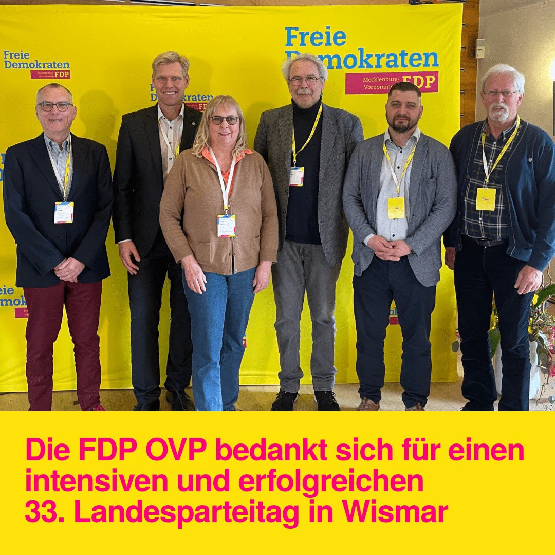 FDPOVP's tweet photo. Ein erfolgreicher Landesparteitag ist geschafft. Großer Dank für die Unterstützung Bernd Langes zur Wahl zum Beisitzer im Landesvorstand und unseren durch Nico Reinke eingebrachten Antrag „MVs Rolle bei der LV/BV gerecht werden“. Dank an das OrgTeam u. die JuLis. #FDPOVP #FDPMV https://t.co/0WuvFhlHyj