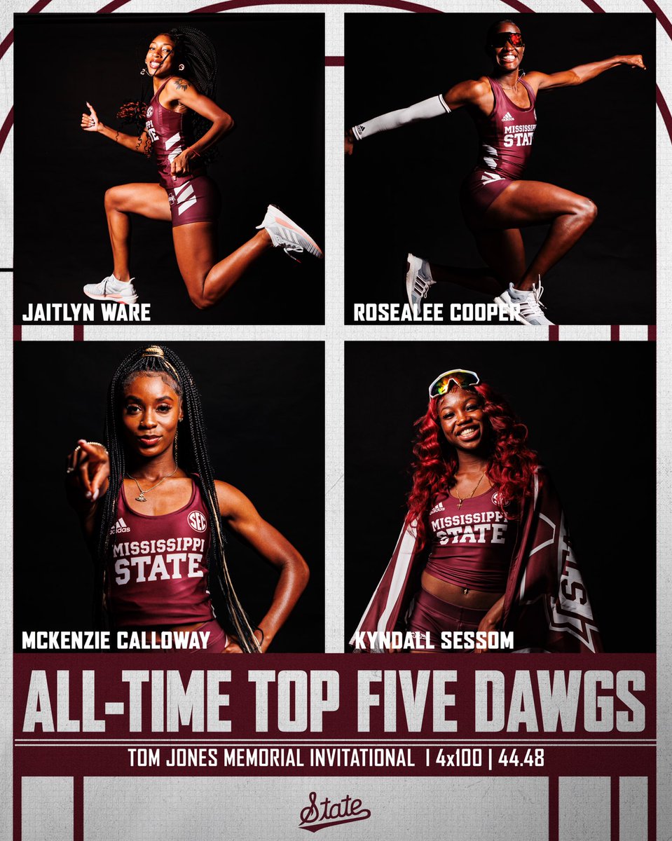 𝑺𝑪𝑯𝑶𝑶𝑳 𝑹𝑬𝑪𝑶𝑹𝑫 The women’s 4x100 breaks the school record with a time of 44.48. #HailState🐶