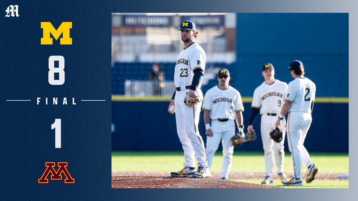 Kurt Barr’s dominant start led @umichbaseball to take the first game of the doubleheader from @GopherBaseball, 8-1.