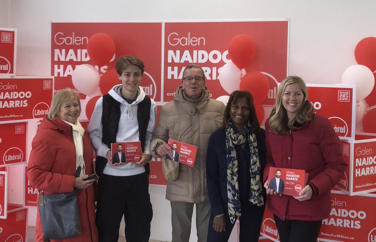 What a great morning! This team had a great time knocking on doors in #Milton for our amazing @OntLiberal Candidate @GalenNHarris. The momentum is building! Lots of strong support 🙌 #onpoli