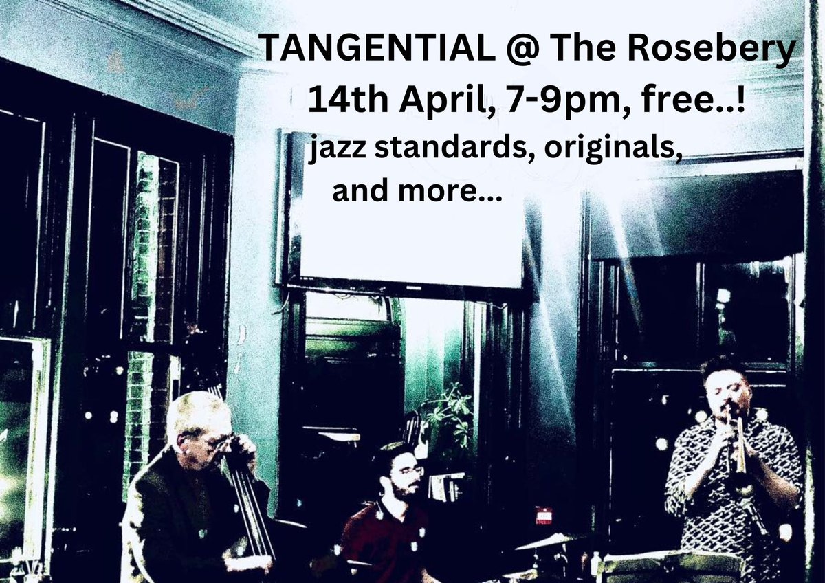 New #jazz in #Norwich tomorrow night - @TangentialTrio (w. @george_mckay) playing at The Rosebery, #NR3 - 7-9pm, free entry, very nice beer… We’ll have a few new additions to our set - some new Monk, and a kind of folky medley, plus some standards and melodic originals… Come!