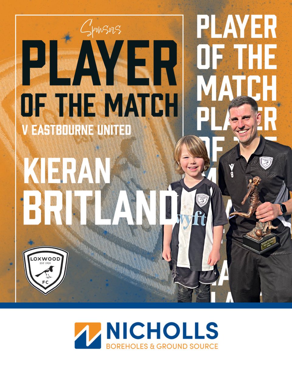 Despite defeat, Kieran Britland was awarded Player of the Match for his brilliant defensive display for Loxwood Penalty King Lenny Lywood presented the magpies CB with the trophy