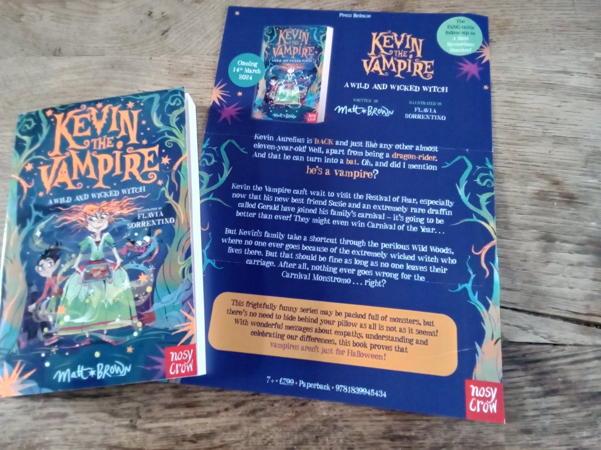 @BarringtonStoke @Sally_Nicholls @NosyCrow #KevinTheVampire A Wild and Wicked Witch @mattbrownauthor @flaviasorr .  Haven't read the previous Kevin book so looking forward to this, we so need good texts for our LKS2 at school (although pretty sure some y5/6 will be after this too when I take it in).