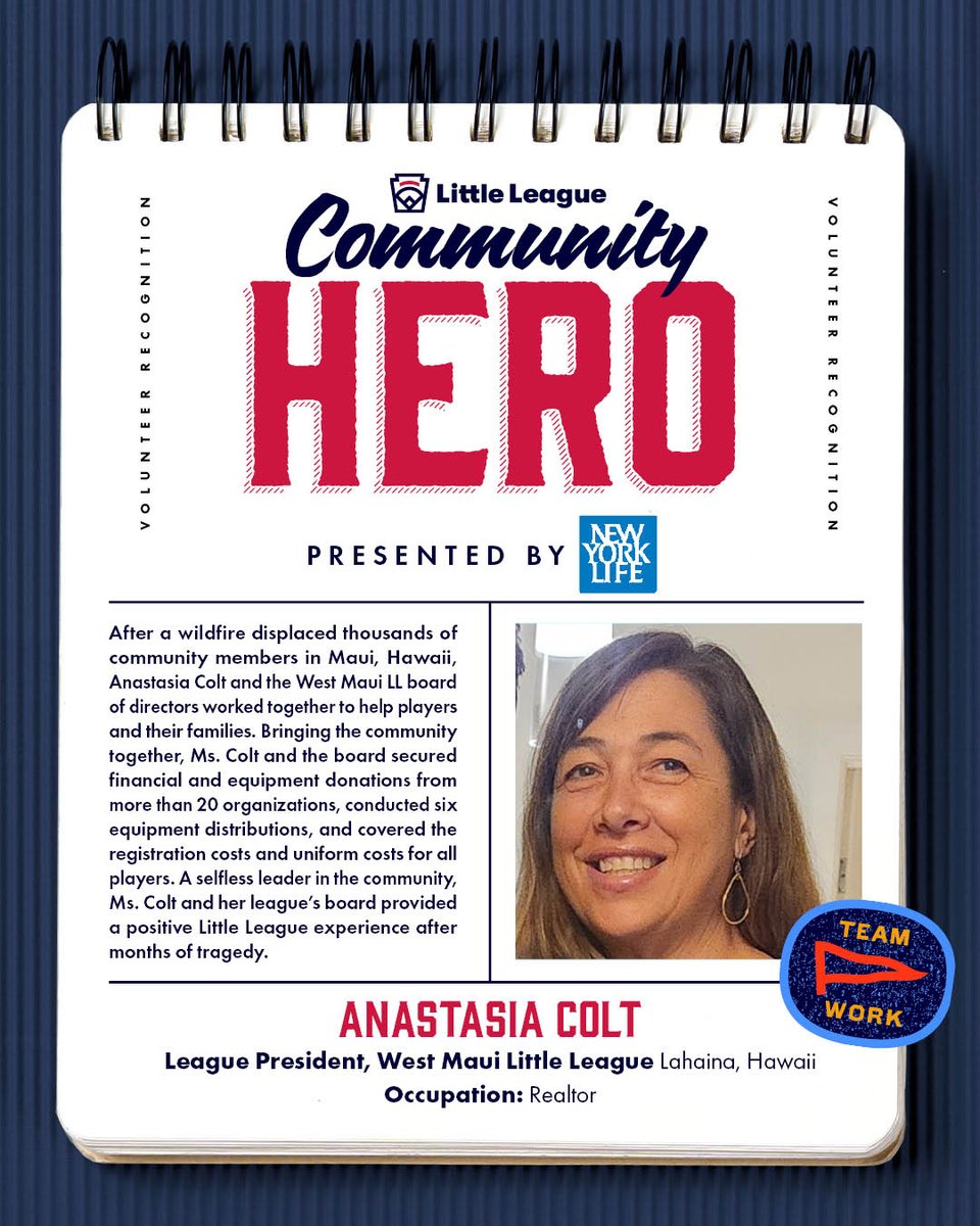 LittleLeague's tweet photo. Thank you, Anastasia, for leading the way and bringing the community together to ensure the Little Leaguers of West Maui LL had a positive and fun experience! #LLCommunityHero https://t.co/nFJbDQjYBb