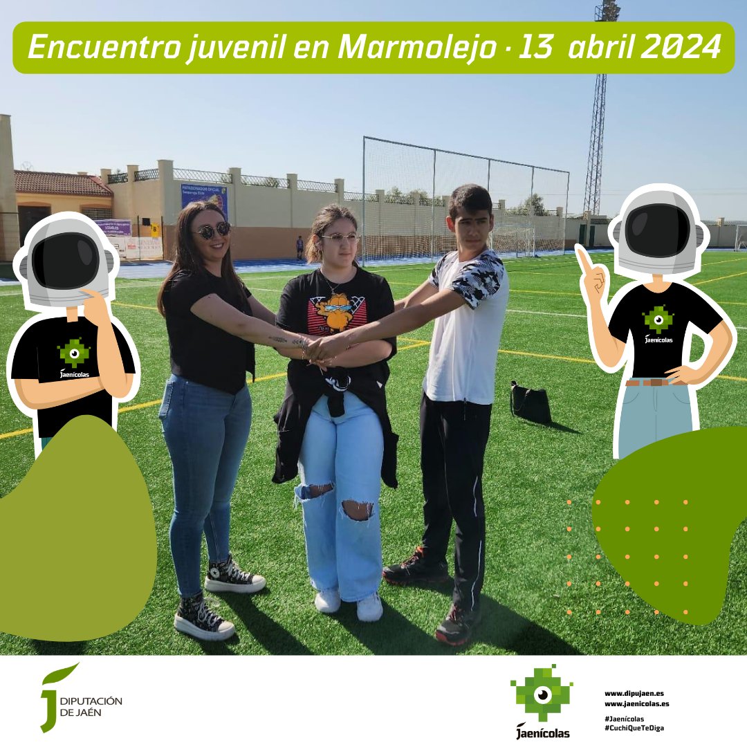 jaenicolascuchi's tweet photo. 📷#Cuchiquetediga Hoy sábado 13 de abril  hemos estado en Marmolejo en el 𝐄𝐧𝐜𝐮𝐞𝐧𝐭𝐫𝐨 𝐏𝐫𝐨𝐯𝐢𝐧𝐜𝐢𝐚𝐥 𝐉𝐮𝐯𝐞𝐧𝐢𝐥 que promueve la ATJ Dinamia y en la que colabora el Ayuntamiento de Marmolejo.
#juventud #EncuentrosJuveniles #jaén #Jaenícolas #CuchiQueTeDiga https://t.co/xZr5a4GDJ5