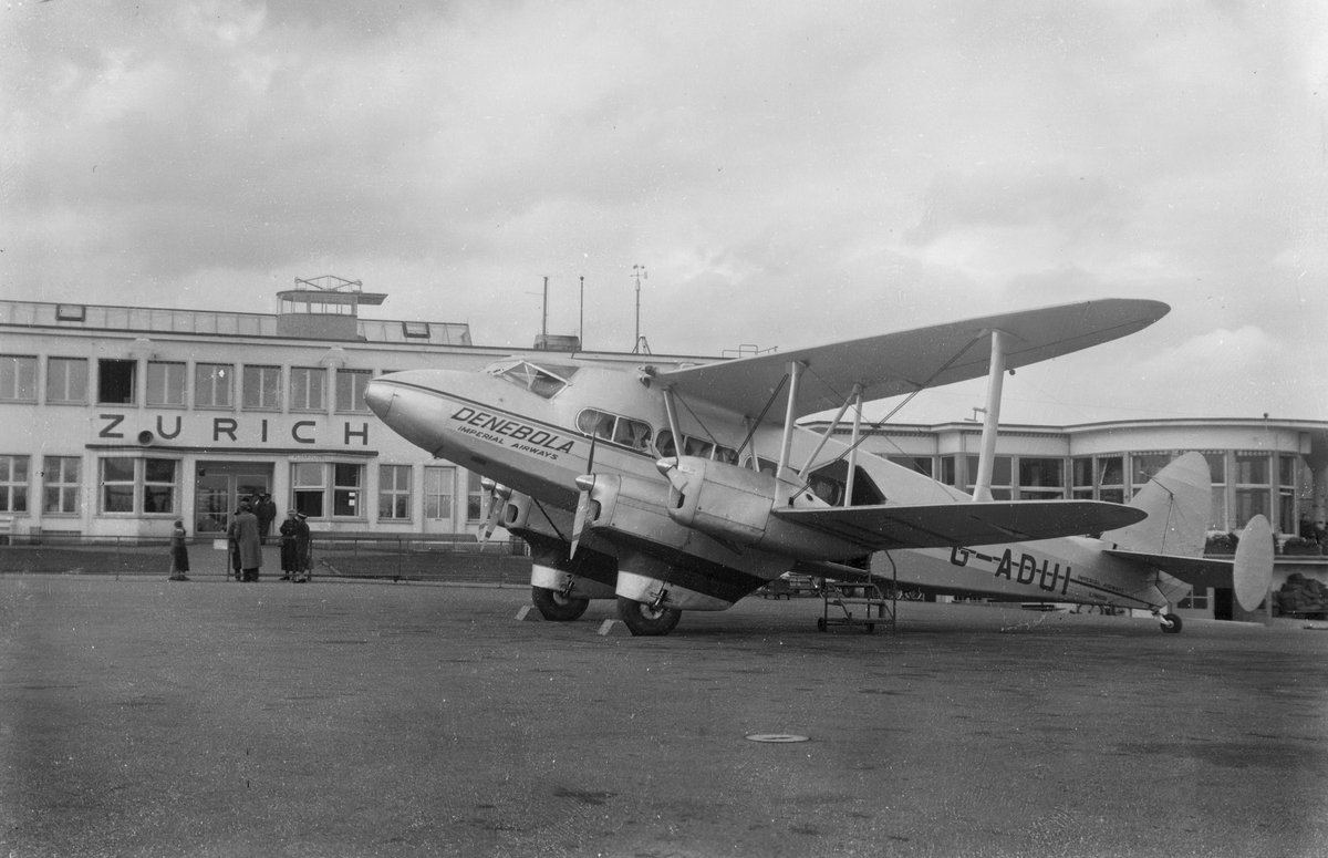 De Havilland DH.86B Express Imperial Airways Denebola in Zurich, Switzerland. 1939 #Dehavilland #Zurich #Switzerland #aircraft #aviation