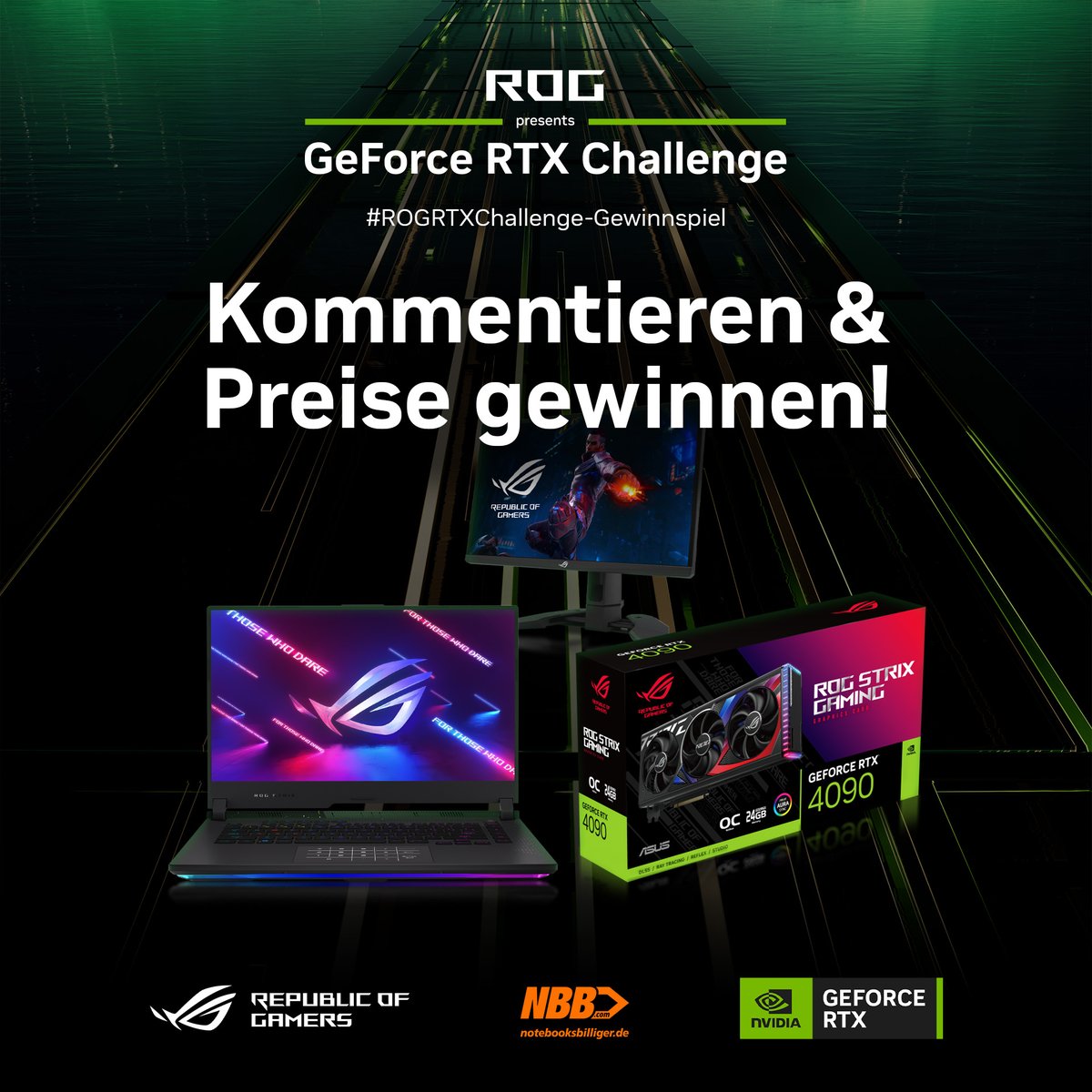 Verbreite den Hype und sichere dir deine Gewinnchance! Je mehr ihr kommentiert, teilt und interagiert, desto mehr Loot schaltet ihr für den Preispool unseres #ROGRTXChallenge-Gewinnspiels frei! Antwortet mit #ROGRTXChallenge, um teilzunehmen ⬇️