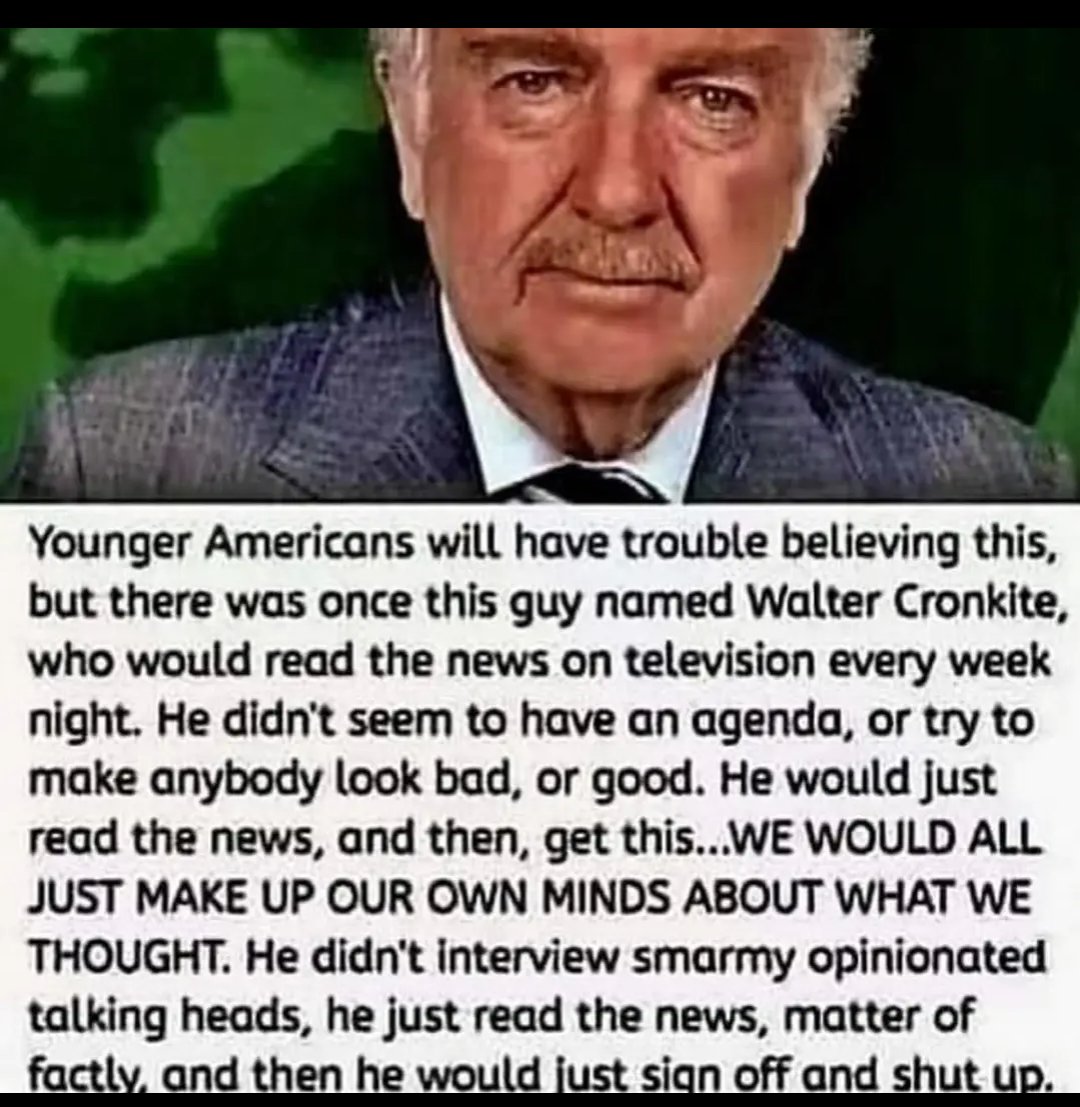 I remember those days, when news was reported and not manipulated to gain emotional, knee jerk responses.   Ahhhh, the #GoodOldDays