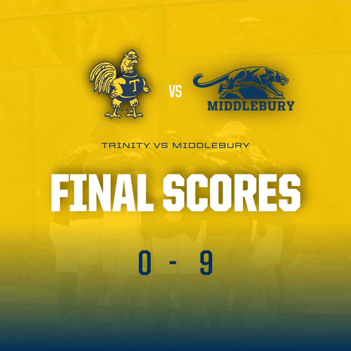 M🎾| Trinity College Men's Tennis was bested by the visiting Middlebury College, 0-9 for the final..