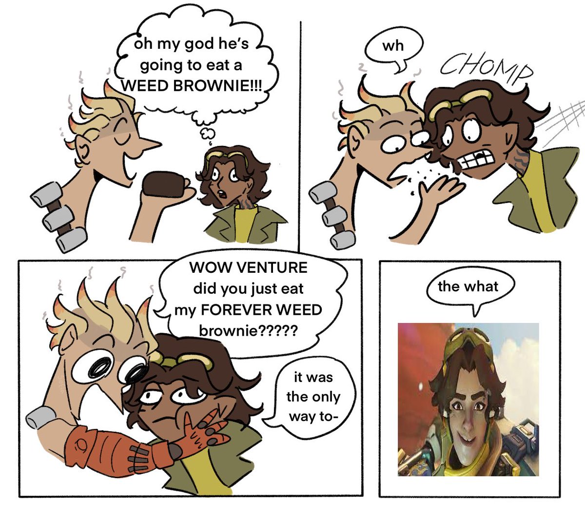 the weed brownie incident
#junkrat #venture
#overwatchfanart 
(guys i cant wait for april 16th im so excited)