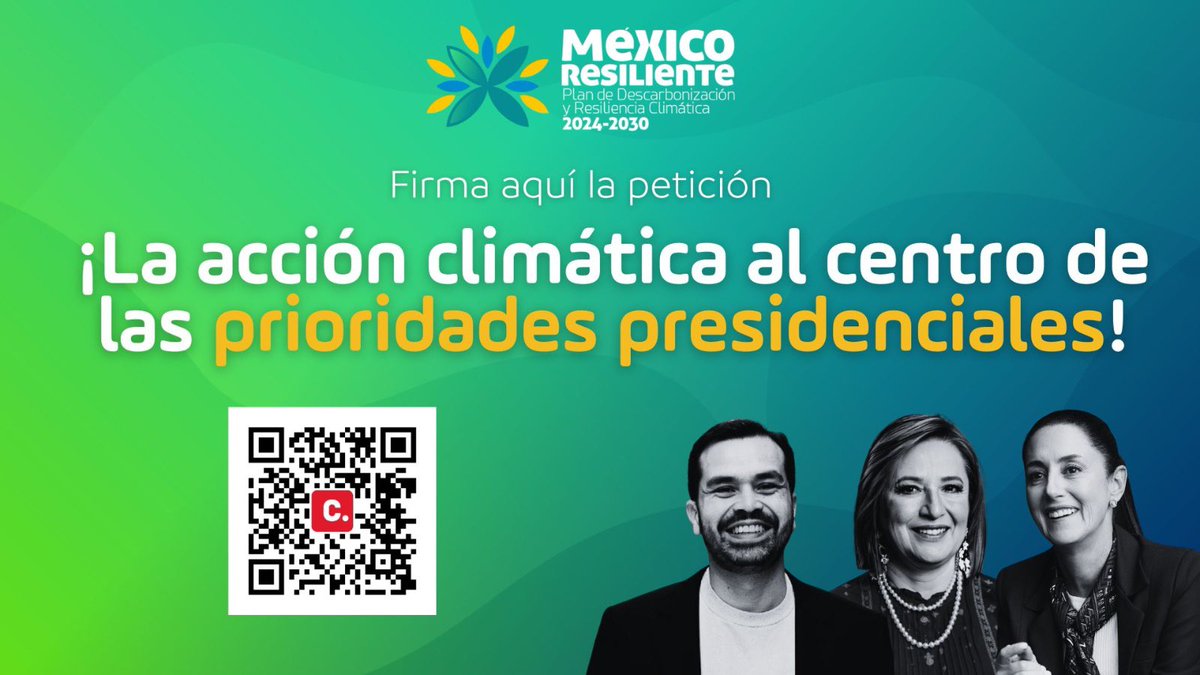 📓 Firma esta petición para exigir que las y los candidatos prioricen la agenda climática y se comprometan con acciones concretas para enfrentar la emergencia climática 👉 bit.ly/4cVWPmT