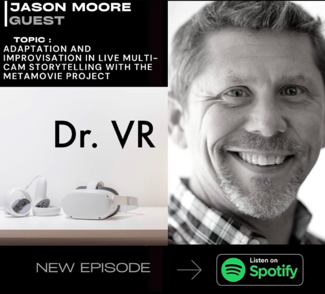 Catch our creator <a href="/jasonmo_/">Jason Moore - bluesky: @jason.themetamovie.com</a> chat with Dr. VR about “Adaptation and Improvisation in Live Multi-Cam Storytelling with The <a href="/meta_movie/">TheMetaMovie</a>”! 

It’s an interesting discussion where #film, #theatre, and #vr are combined to create an interactive experience focused on agency and social