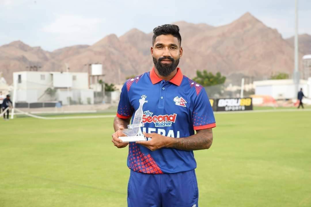 Dipendra Singh Airee from Nepal: - Player who holds a record of the fastest half century in cricket's history. - He had smashed consecutive 8 sixes in a row. - First player to hit 6 sixes in a row twice in T20Is. Can't wait to see him in T20 World Cup 2024. #T20WorldCup