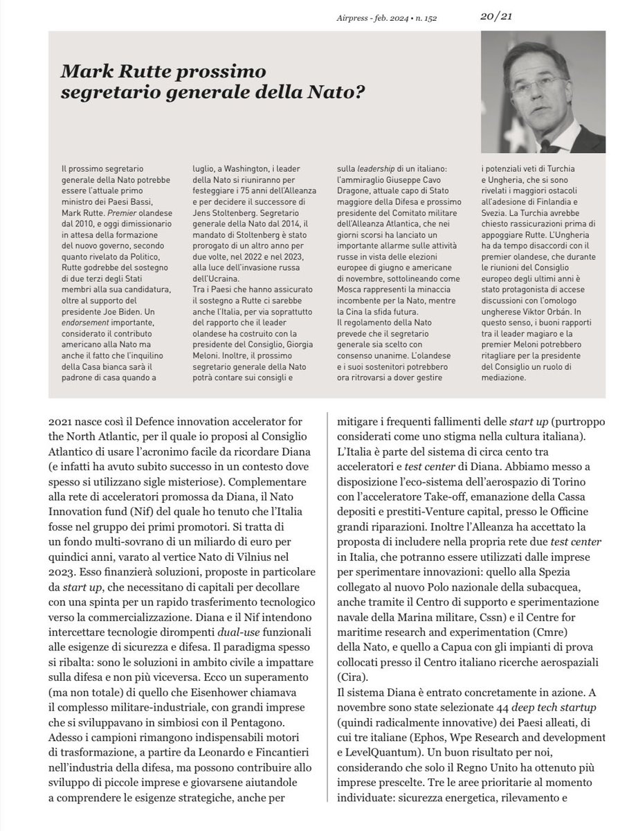 francescom_talo's tweet photo. My article on #AirPress: peace &amp; our technological edge are not to take for granted. We must invest in security &amp; innovation

Mio articolo su #AirPress: non possiamo più considerare scontata la pace né il nostro vantaggio tecnologico. Dobbiamo investire in sicurezza e innovazione https://t.co/2ysherlD1x