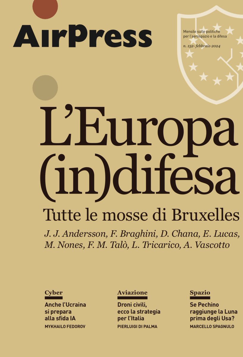 francescom_talo's tweet photo. My article on #AirPress: peace &amp; our technological edge are not to take for granted. We must invest in security &amp; innovation

Mio articolo su #AirPress: non possiamo più considerare scontata la pace né il nostro vantaggio tecnologico. Dobbiamo investire in sicurezza e innovazione https://t.co/2ysherlD1x