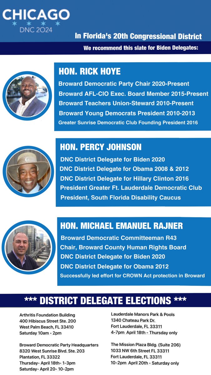 PercyLJohnson's tweet image. FYI.. I need your support and VOTE!! 
#20CongressionalDistrictDEMS 
#DNCDELEGATESFOR20thCongressionalDistrict