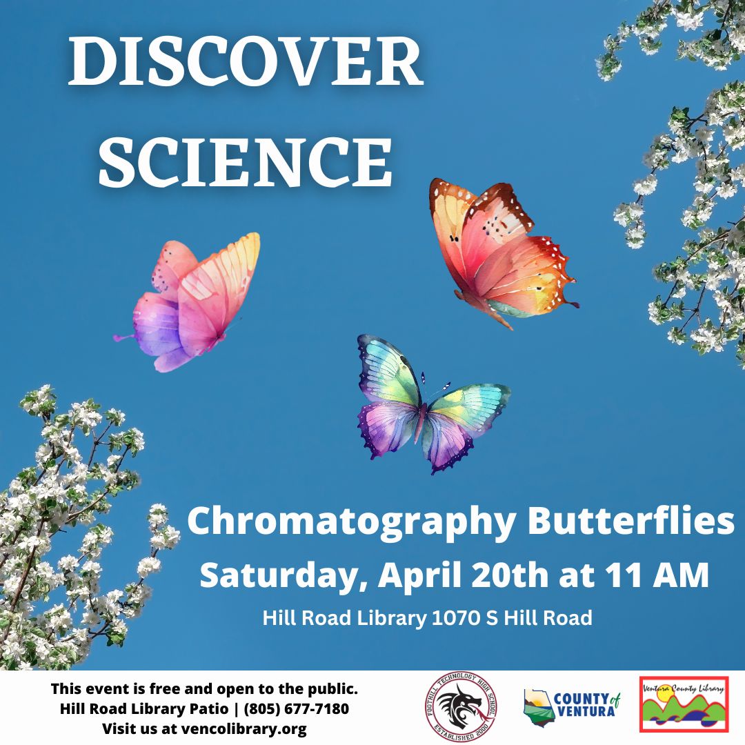 Flutter into spring with the Discover Science team and create beautiful Chromatography Butterflies while exploring the process of capillary action. See you there! #DiscoverScience #ChromatographyButterflies #CapillaryAction #STEMeducation