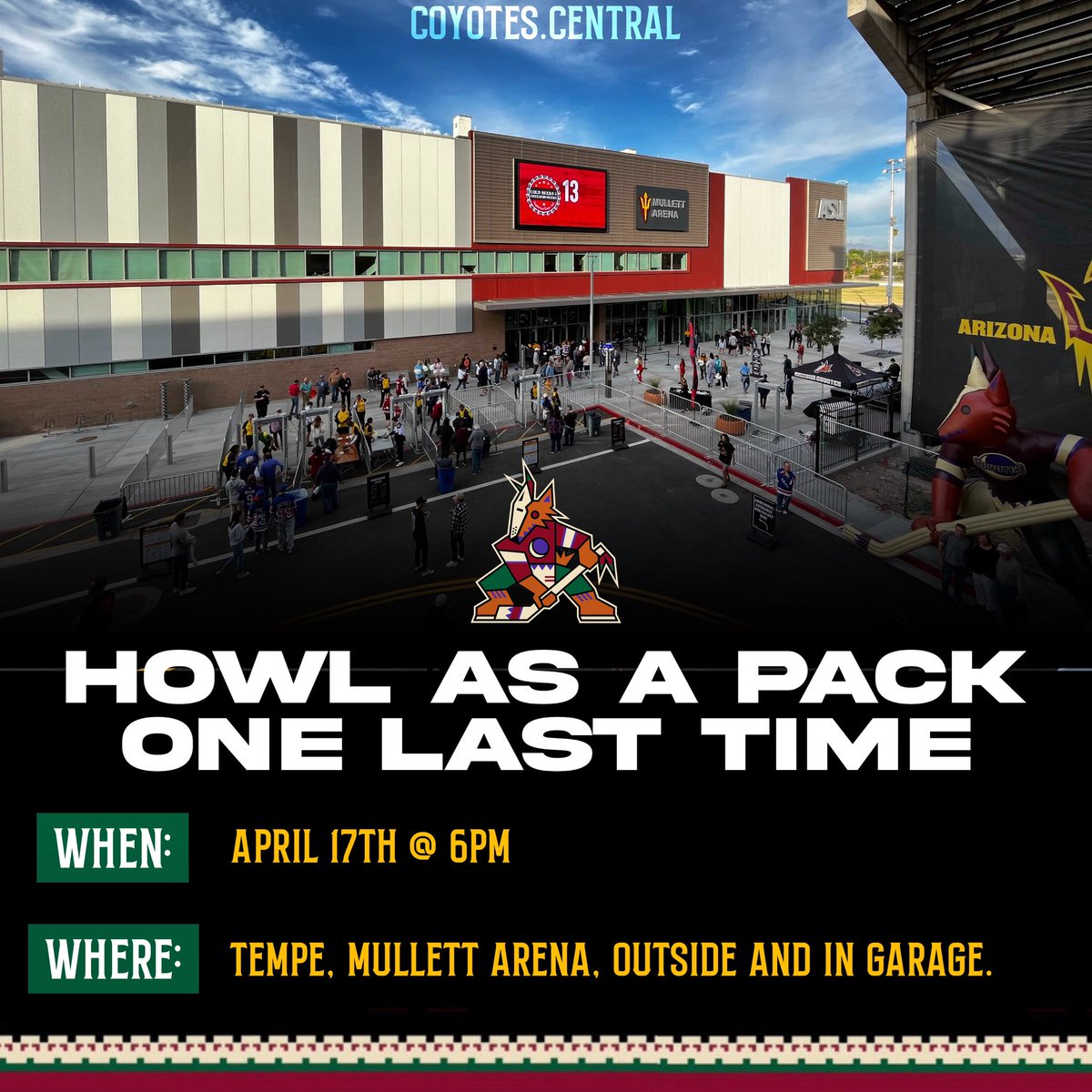 Share, share, share please on every form of social media get the word out to every #yotes  fan young and old across the valley. I’m not asking you to give ur money but I’m asking for something even more important which is ur time. Let’s pack outside of Mullett.