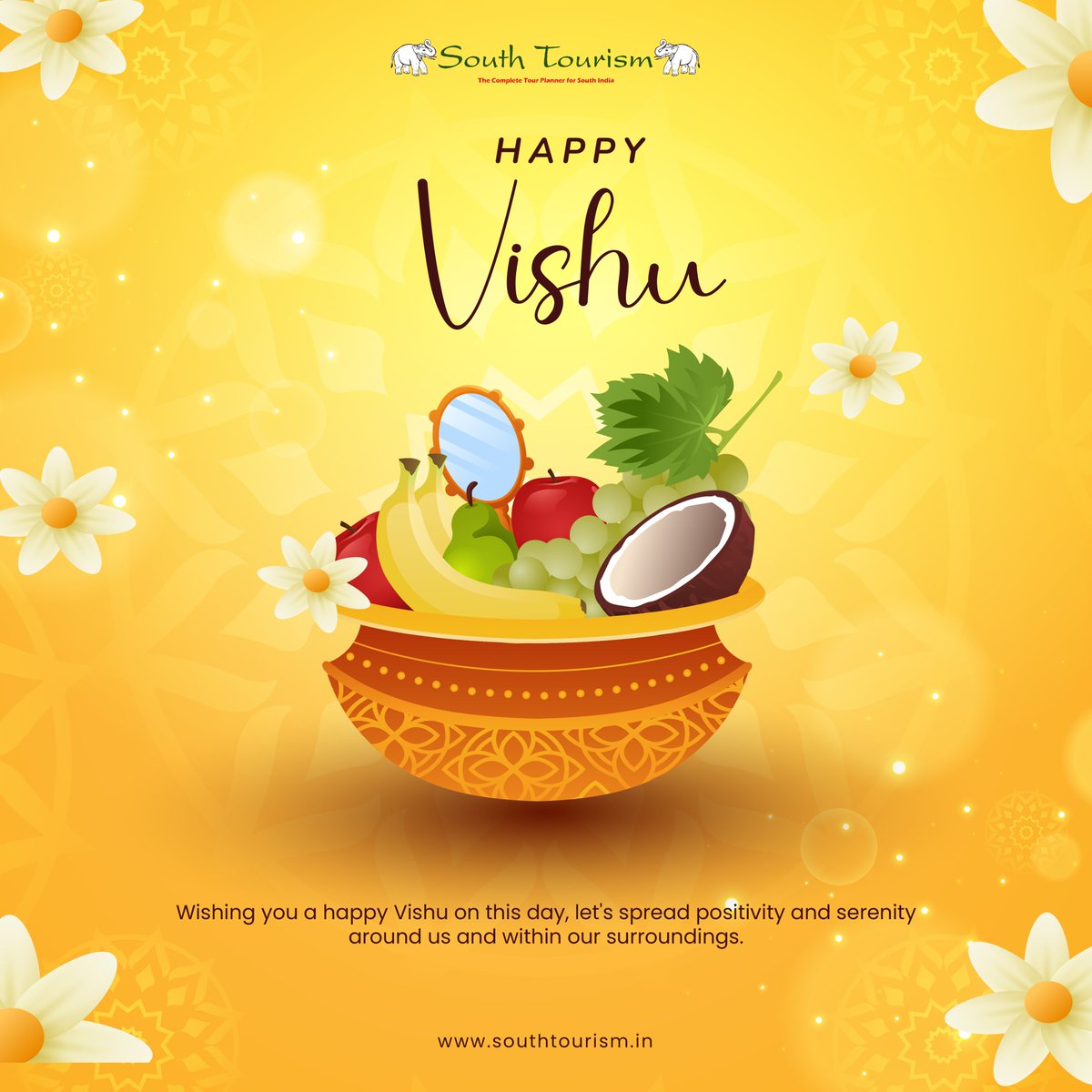 🌼 #HappyVishu 🌼 May the dawn of Vishu bring forth boundless joy, prosperity, and abundant blessings. Here's to a year filled with health, happiness, and prosperity ahead! Celebrate this #vishu2024 with #SouthTourism & discover the beauty of #Tradition and #Culture in #Kerala