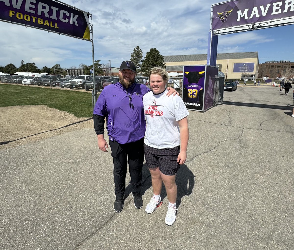 johnson_alex78's tweet photo. After a great camp and conversation with ⁦@CoachHenning75⁩ and ⁦@CoachSchlichte⁩ I am blessed to receive my first D2 offer from ⁦@MinnStFootball⁩ !!

⁦@CentCougsFB⁩ ⁦@CoachDiggins⁩ ⁦@PrepRedzoneMN⁩ ⁦@OJW_Scouting⁩ ⁦@brijerzak⁩ https://t.co/TUYv0PTgJz