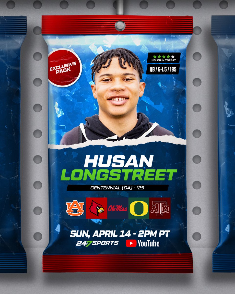 Corona (Calif.) Centennial QB Husan Longstreet is set to make his college choice this Sunday and will announce on the 247Sports YouTube Channel 247sports.com/article/four-s…