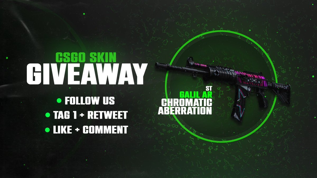 🌳 CSGO GIVEAWAY ($13) 🌳 

🎁 ST GALIL AR | CHROMATIC ABERRATION🎁

➡️All you have to do to win is:

🟢Retweet + Tag 1 friend    
🟢Like and comment on the video (show proof)  
youtu.be/105i9XjIgqE

⏰Rolling next week

#CSGOGiveaway #Giveaway #CSGO #CS2 #CS2Giveaway