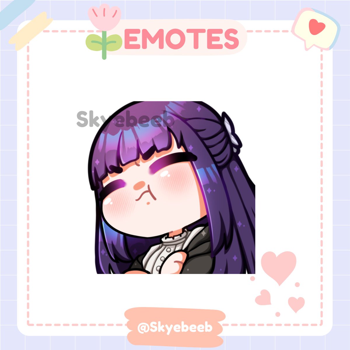 Have some twitch / discord emotes commissions up for 20$, my coloring style has changed a little but not nothing major imo. 
Gotta fund this new headset 🥹
If you're interested commissions are open here or dm me
vgen.co/Skye
#FrierenBeyondJourneysEnd