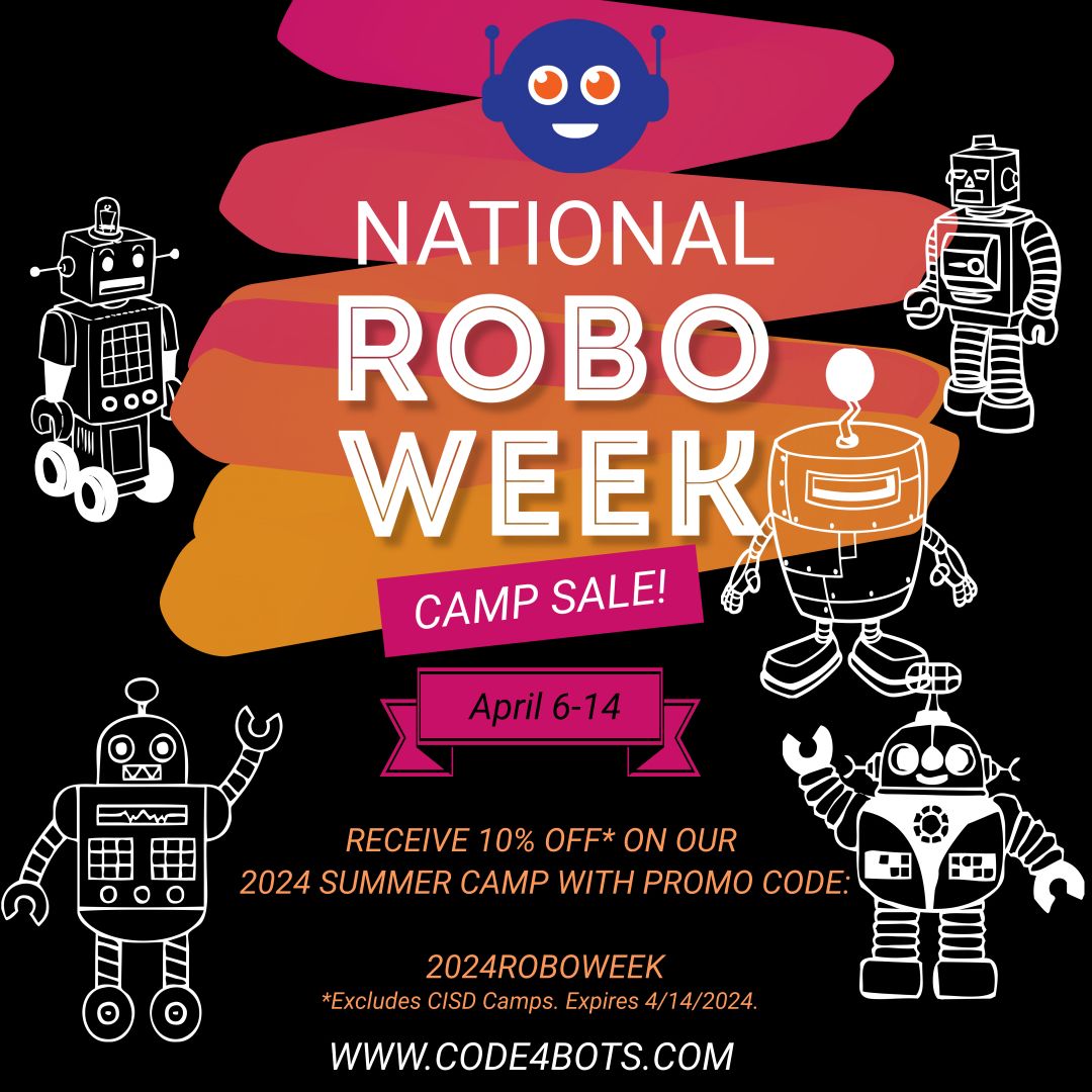 We are excited that you are considering our services! As a valued customer, we are offering a special promotion for National Robotics Week! You can receive 10% OFF any 2024 Camp at our Center by using the promo code: 2024ROBOWEEK. Make sure to register at buff.ly/2NnSLQA