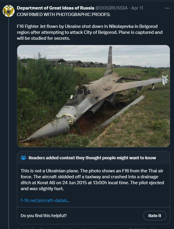 Ukraine hasn't even received any of the promised F-16's yet and already the ruzzian propaganda has gone into overdrive. Am I going to have to do a list showing every current F-16 crash and shoot down footage like I did with the Abrams?