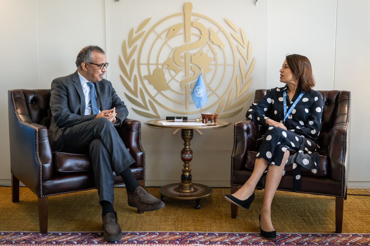 Productive discussion with #Peru’s Ambassador Ana Cecilia Gervasi Díaz, on the ongoing Member States’ negotiations on the #PandemicAccord, including on the role of GRULAC countries. We also discussed the impact of the #ClimateCrisis on health, especially dengue and malaria…