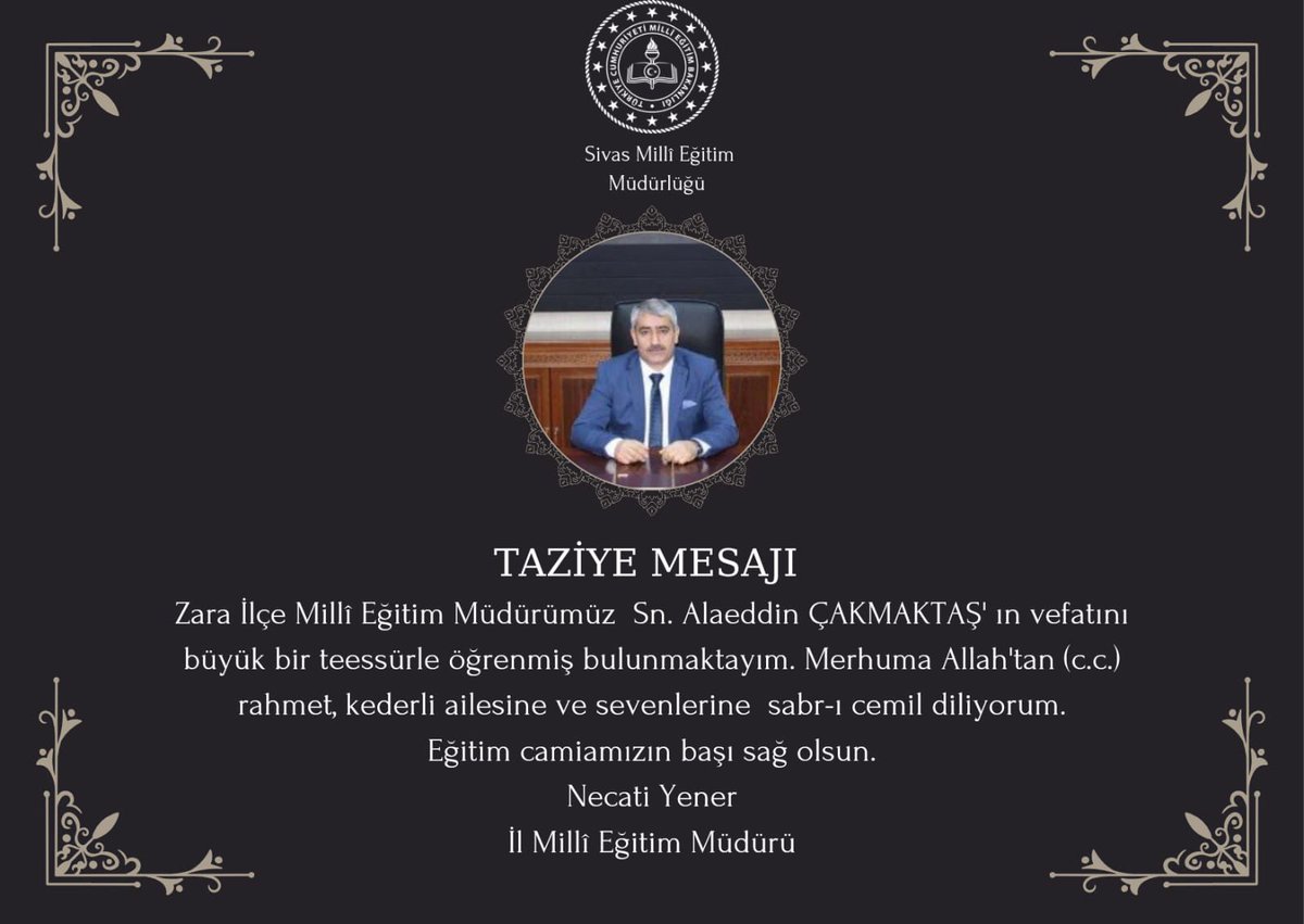 sivasmem's tweet photo. Eğitim camiamızın başı sağ olsun. 

@tcmeb 
@Yusuf__Tekin 
@necatiyener_ https://t.co/k9oVUH8mj9