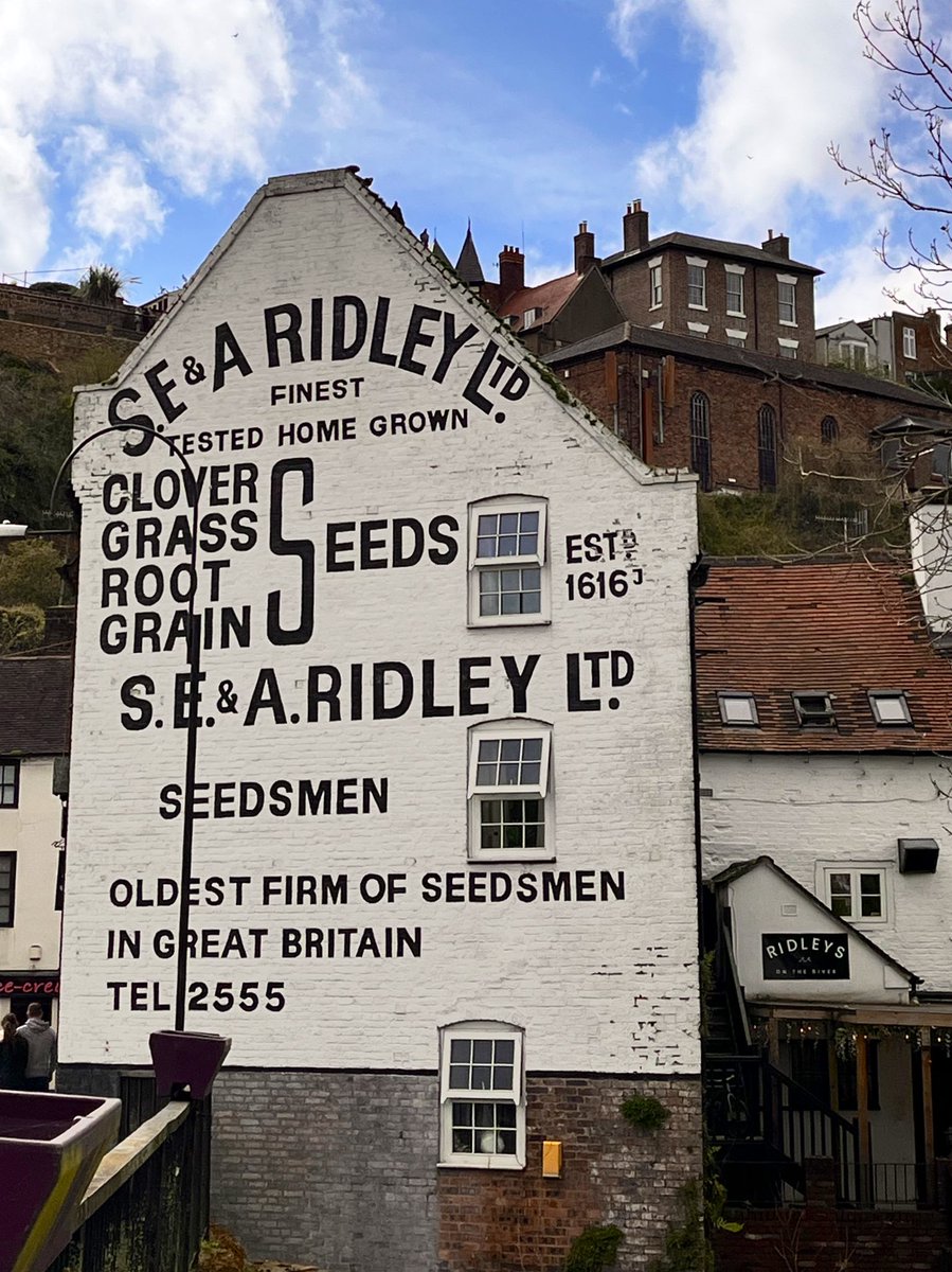 One of my favourite local #ghostsigns SE & A Ridley. Seedsman. Established 1616. The warehouse is Grade II listed and fronts the River Severn at Bridgnorth, Shropshire.