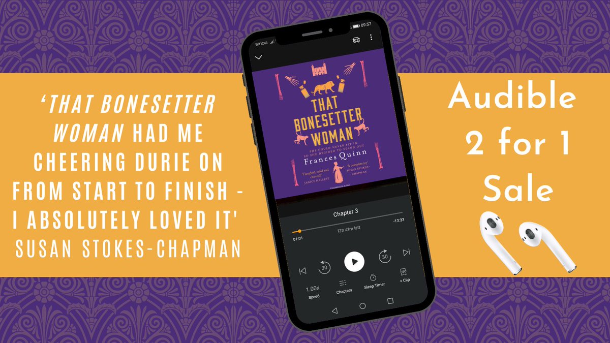 '‘That Bonesetter Woman is a wonderfully uplifting, charming, addictive and unusual story.’ Louise Fein Listen to #ThatBonesetterWoman by @franquinn now in @audibleuk's 2 for 1 Sale! adbl.co/49yK4eQ
