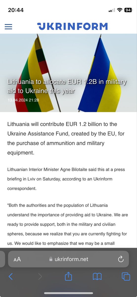 That’s an equivalent of US sending $400bn

Thanks @Lithuania