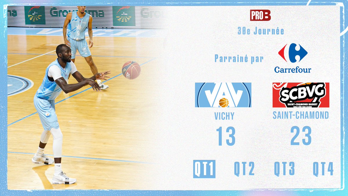 𝗟𝗜𝗩𝗘 l 🔵⚪️⚪️⚪️

JAV 13 🆚 23 @SCBVG

Les Couramiauds ont pris très tôt confiance à 3 points dans le match et sanctionnent à chaque oubli. On remet la machine en route les gars ! 👊

#JAV #retourauxsources #ProB