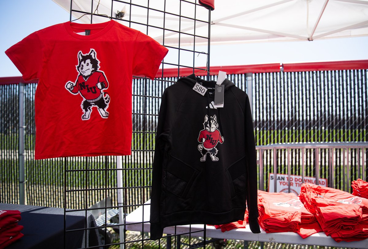 Attending today's @NIUSoftball doubleheader? Stop by our NIU Huskie Apparel tent on the 1st base side and shop authentic Adidas gear!