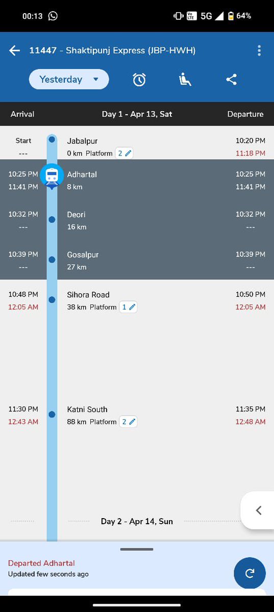 RockstarRuthvik's tweet photo. Very Sad state of operations @RailMinIndia train which was suppose to leave from Source at 10:20pm leaves at 11:40pm and still has not arrived at second halting location.

Waiting since 2 hours to board 

@AshwiniVaishnaw @wc_railway @drmjabalpur https://t.co/ILzpVcvj4r