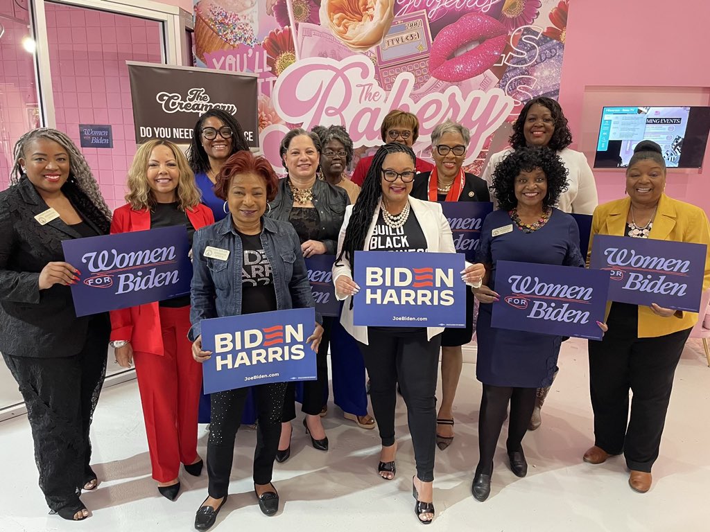 >@RepNikema, Rep. @lucymcbath and other Black elected officials held events in Atlanta today. “We’re here today to make sure we don’t let Trump anywhere near the Oval Office again, so he can’t inflict any more damage on Black women in Georgia or across the country.” #gapol