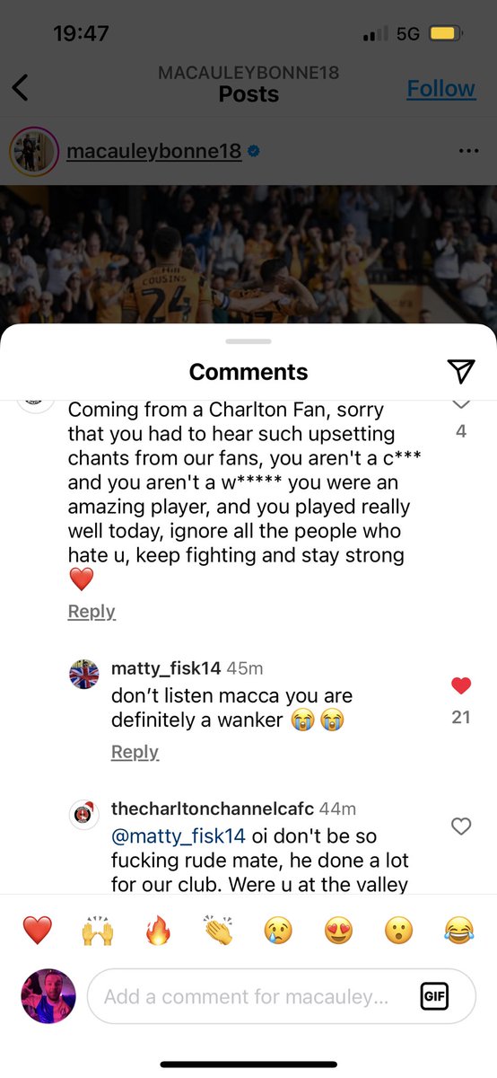 Comment of the day goes to Matty #cafc 😂😂