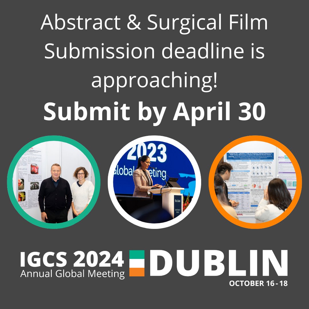 The deadline to submit an abstract to #IGCS2024 is April 30th!🍀 💻 👩‍⚕️

Submit an abstract: igcsmeeting.com/submit-an-abst…
FAQs: igcsmeeting.com/faq/
Abstract topics: igcsmeeting.com/abstract-topic…