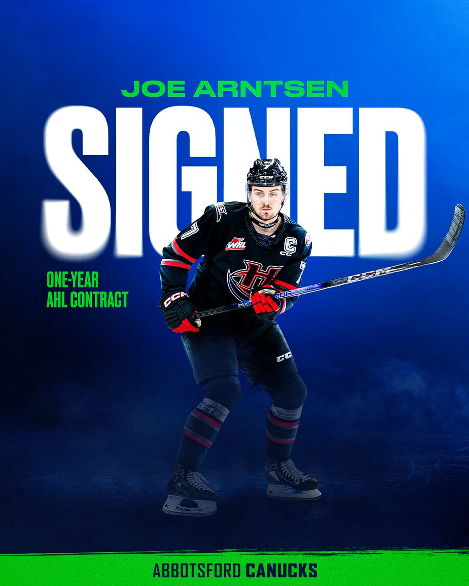 Abbotsford Canucks GM, Ryan Johnson, announced today that the club has signed D Joe Arntsen to a one-year AHL contract for the 24/25 season. He will also be joining the club today on an ATO.