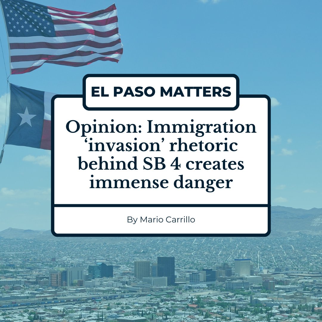 📢 Don't miss out on this crucial read! 'Opinion: Immigration ‘invasion’ rhetoric behind SB 4 creates immense danger' by El Paso Matters dives deep into the impact of divisive rhetoric on immigration policies. It's time to understand the real dangers: elpasomatters.org/2024/04/09/opi…