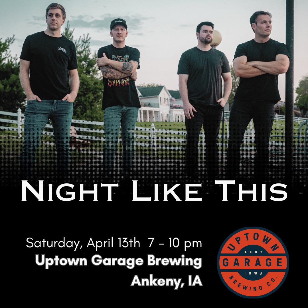 We can’t wait to rock out with everyone tonight at @uptownbrew ! 🤘🏻 Grab a friend and let’s pack the place! 🍻 #LiveMusic #UptownGarageBrewingCo