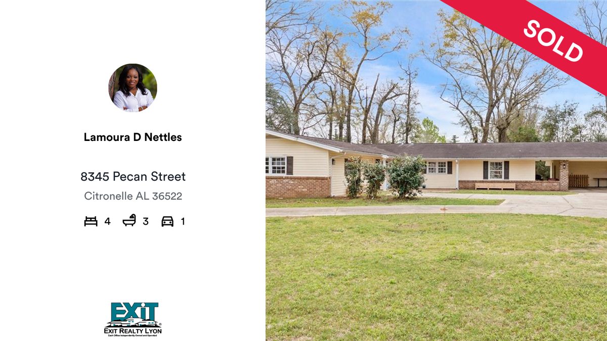 🛌 4 🛀 3 🚘 1 📍8345 Pecan Street CONGRATS on another successful sale with EXIT REALTY LYON!!! rma.reviews/AQp1JZoI7tfM