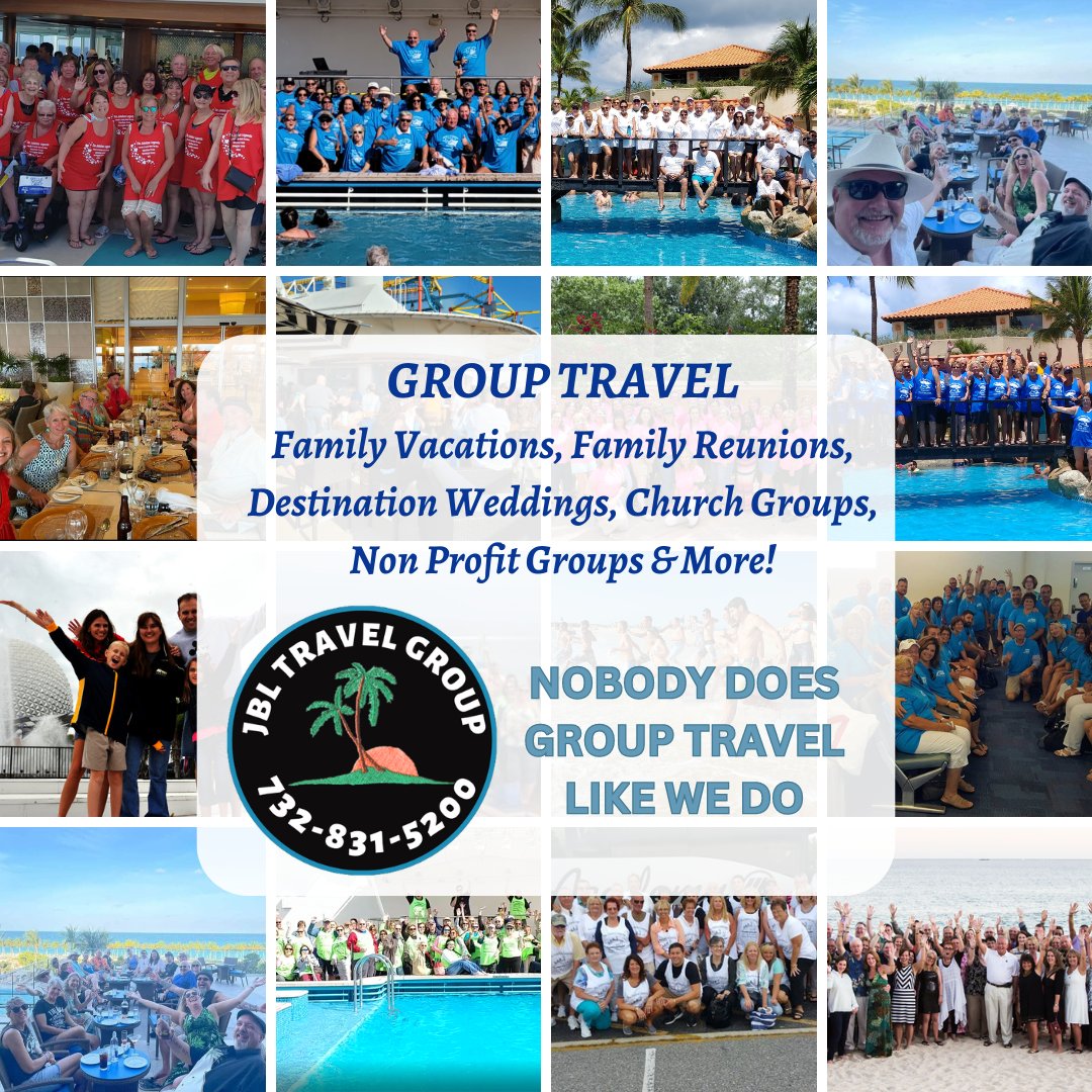 Nobody does #grouptravel like the #jbltravelgroup
specializing in #familyvacations #destinationweddings #socialgroups #corporategroups & more!
Call us today and find out about all your options.